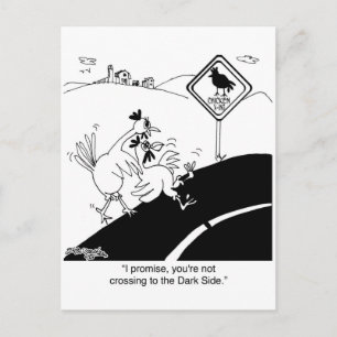 Cartão Postal Galinha que não se cruza ao lado distante