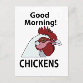 Cartão Postal Galinhas Boa Manhã Frango Engraçado