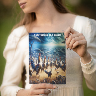 Cartão Postal Galinhas Dançam Através de Campos