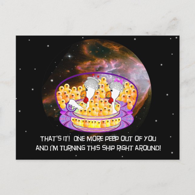 Cartão Postal Galinhas do Espaço (Frente)