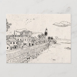 Cartão Postal Galle Dutch Fort Sri Lanka - Ilustração de Tinta C