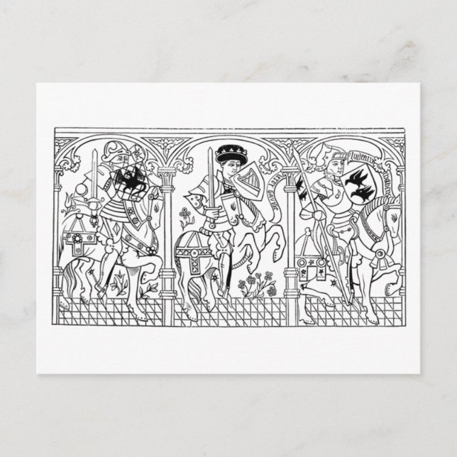 Cartão postal Galloping Knights (Frente)