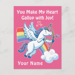 Cartão Postal Galloping Unicorn Cupid’s Love Magic