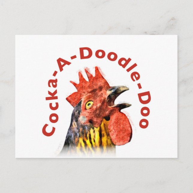 Cartão Postal Galo Cock-A-Doodle-Doo (Frente)