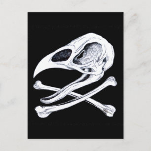 Cartão Postal Galo Crânio e Crossbones