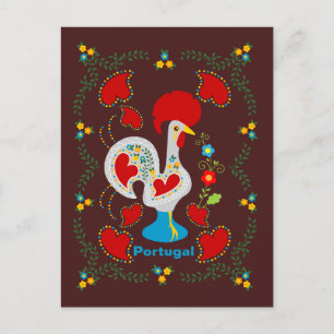 Cartão Postal Galo tradicional de Barcelona em branco