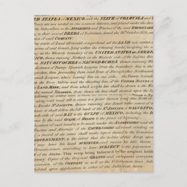 Cartão Postal Galveston Bay e Texas Land Company (Frente)
