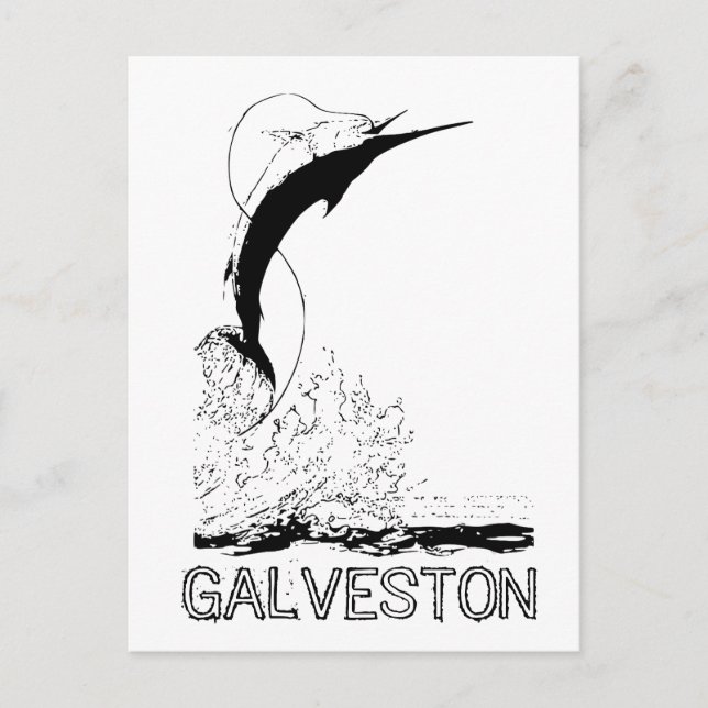 Cartão Postal Galveston, pesca desportiva TX (Frente)