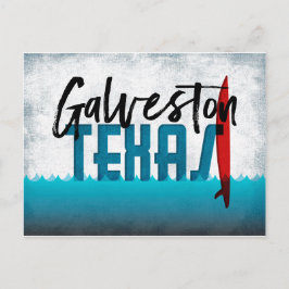 Cartão Postal Galveston Postcard Texas Surfboard