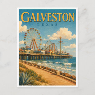 Cartão Postal Galveston Texas Pier GeoSaga