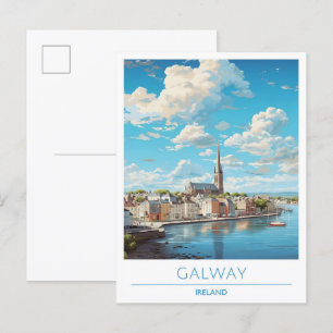 Cartão Postal Galway Ireland Viagens vintage