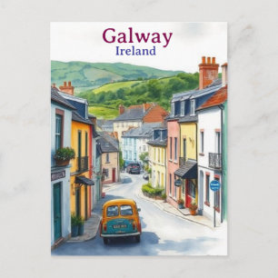 Cartão Postal Galway Irlanda Antigo Local de Viagem Famoso