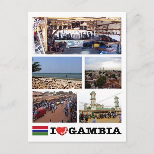 Cartão Postal Gâmbia - Eu Amo - (Frente)