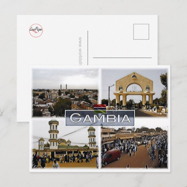 Cartão Postal Gâmbia - Mosaico - (Frente/Verso)