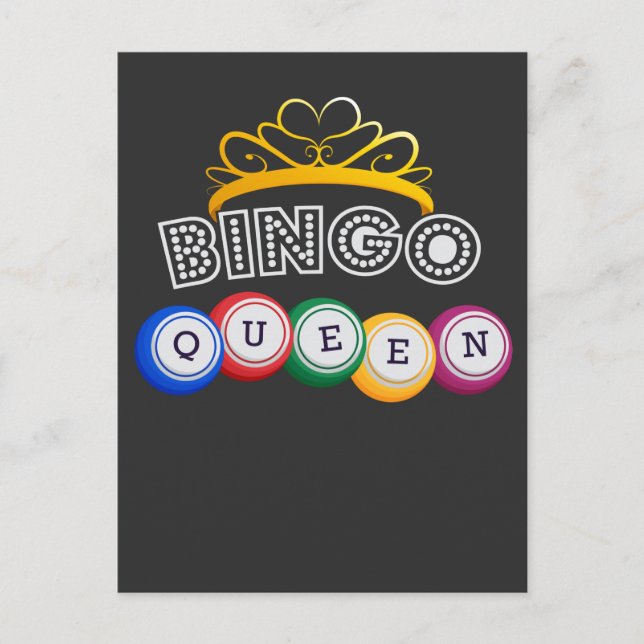 Cartão Postal Gambler Humor da Rainha Avó do Bingo Engraçado (Frente)