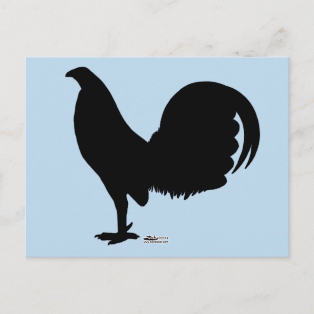Cartão Postal Gamecock Rooster Silhouette (Frente)
