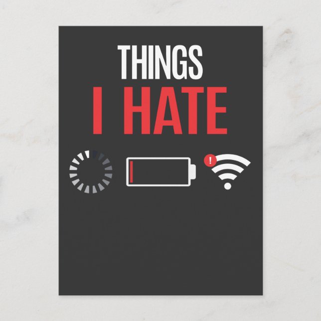 Cartão Postal Gamer De Programador Engraçado Sem Bateria De Cone (Frente)