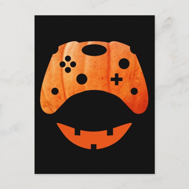 CARTÃO POSTAL GAMER ENGRAÇADO DE HALLOWEEN (Frente)