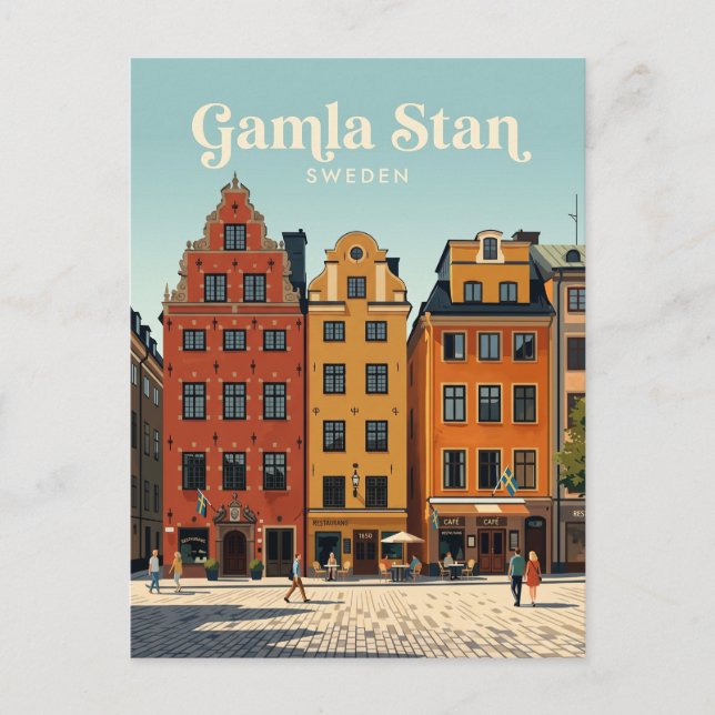 Cartão Postal Gamla Stan Suécia (Frente)