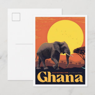 Cartão Postal Gana África Viagens Antigas