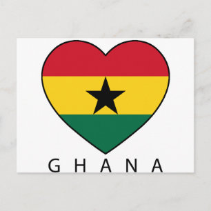 Cartão Postal Gana Soccer Heart "GHANA"-Herz