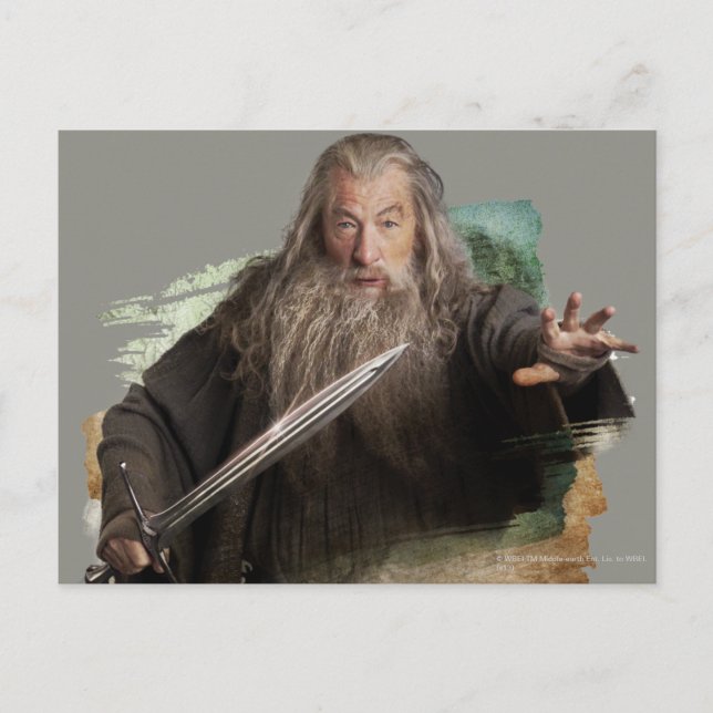 Cartão Postal Gandalf com Espada (Frente)