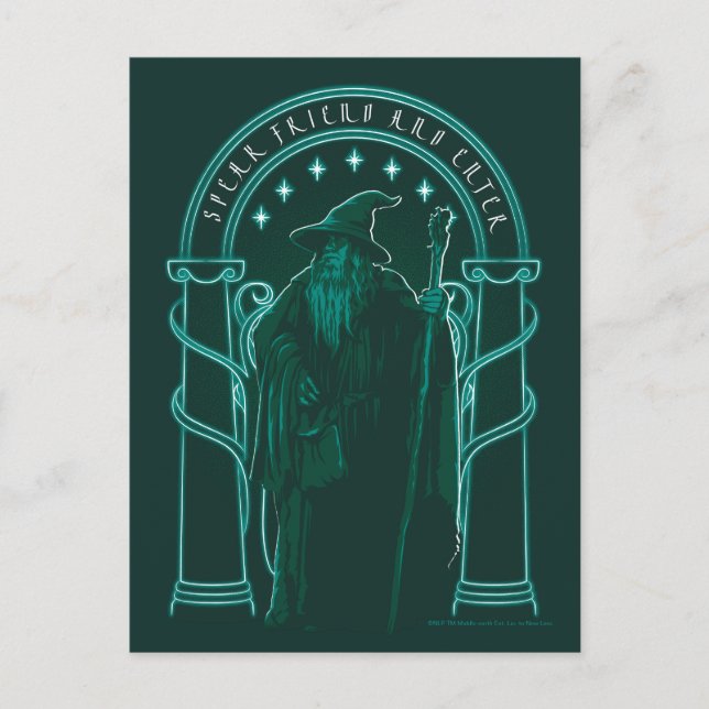 Cartão Postal GANDALF™ "Speak Friend And Enter" Doors of Durin (Frente)