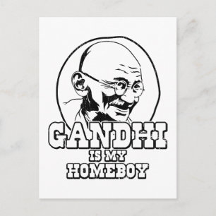 Cartão Postal Gandhi é meu Ficar em casa