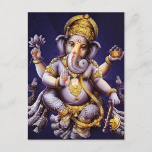 Cartão Postal Ganesh Ganesha Hindu India Asian Elephant Deity