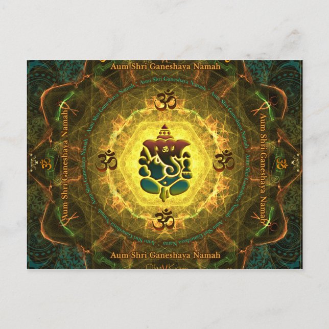 Cartão Postal Ganesha - Sucesso, Vitória, Prosperidade, Conhecim (Frente)