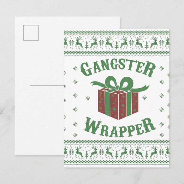 Cartão Postal Gangster Wrapper Ugly Sweater (Frente/Verso)