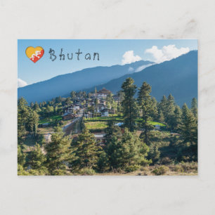 Cartão Postal Gangtey Goemba Monastério Budista , centro do But