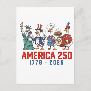 Cartão Postal Ganso 4 de Julho América 250º 1776 2026