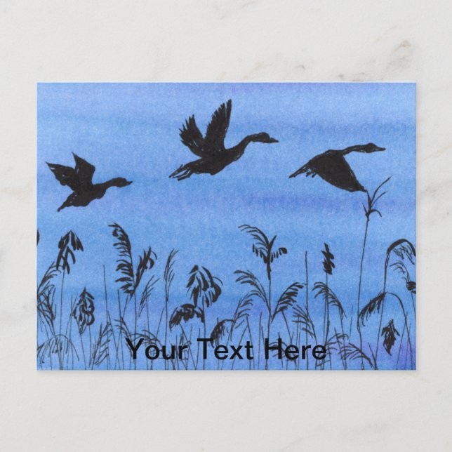 Cartão Postal Gansos em Voo (Frente)