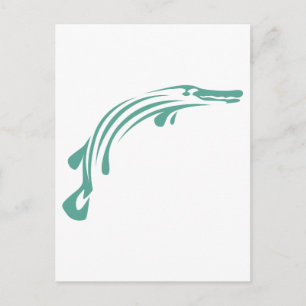 Cartão Postal Gar Fish de Alligador