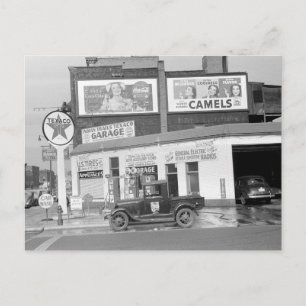 Cartão Postal Garagem & posto de gasolina, 1940