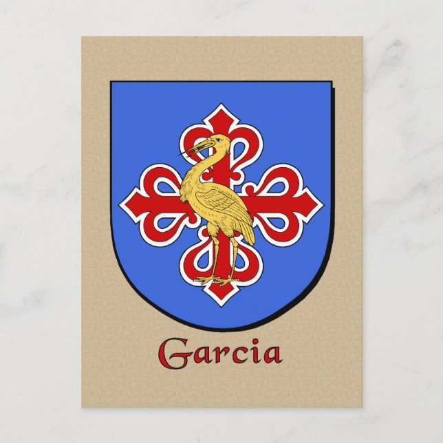 Cartão Postal Garcia Family Heraldic Shield (Frente)