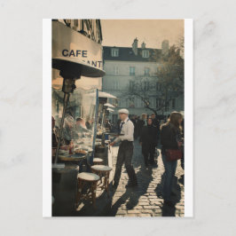 Cartão Postal garçom francês do café