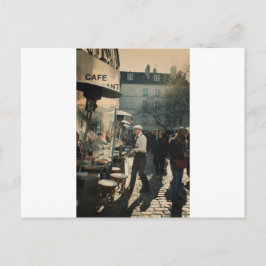 Cartão Postal garçom francês do café
