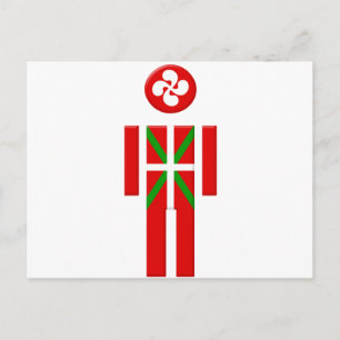 Cartão Postal Garçon Basque drapeau Euskadi