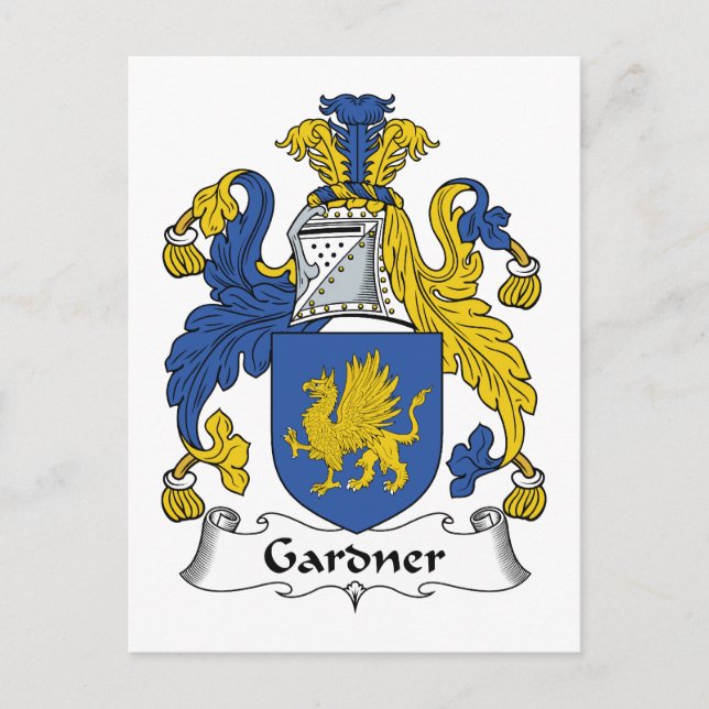 Cartão Postal Gardner Family Crest (Frente)