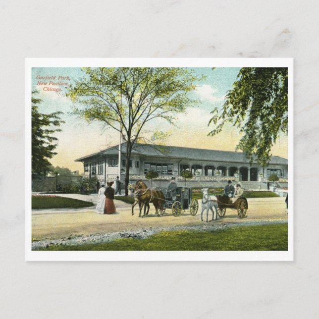 Cartão Postal Garfield Park, Chicago 1908 Vintage (Frente)