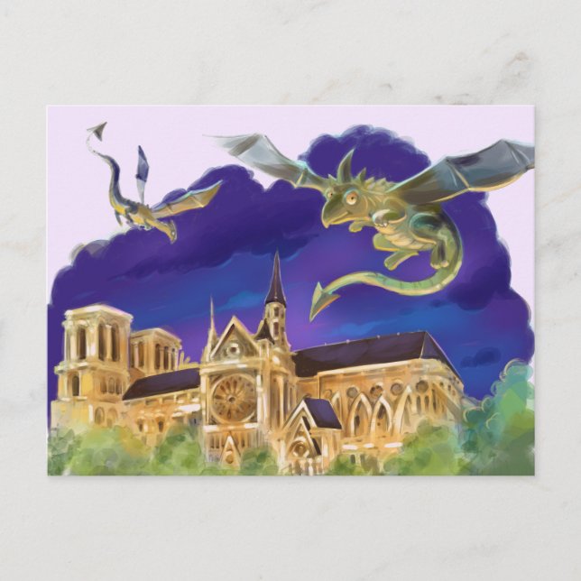Cartão postal Gargula Notre Dame - Paris (Frente)