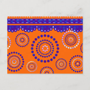 Cartão Postal Garland ARTdeco violet blue + sua cor de fundo