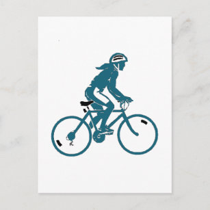 Cartão Postal Garota Andando de bicicleta