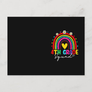 Cartão Postal Garota Arco-Íris Groovy Professor Meninos Olá 4ª S