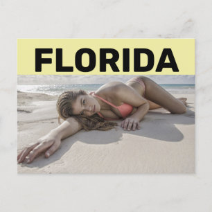 Cartão Postal GAROTA BIKINI BONITO FLORIDA EM PRAIA Cartão-posta