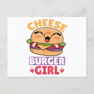 Cartão Postal Garota Cheeseburger, Mulheres Hamburger e Cheesebu