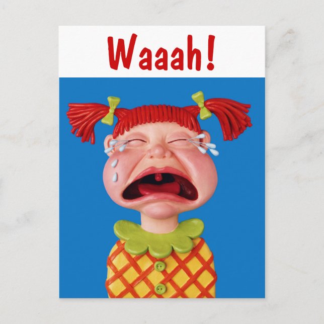 Cartão Postal Garota Chorando (Frente)