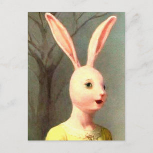 Cartão Postal Garota Coelho Misteriosa